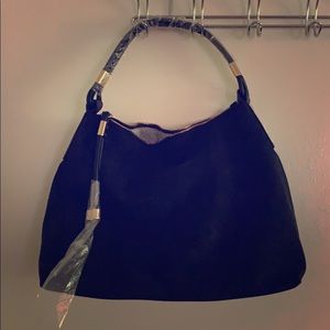Black suede purse